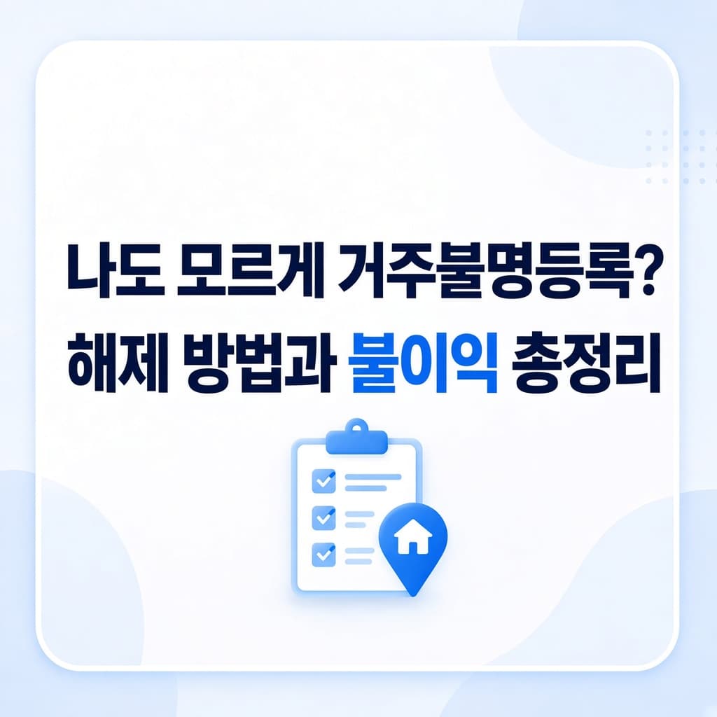 거주불명등록 확인 방법과 해제 절차 총정리