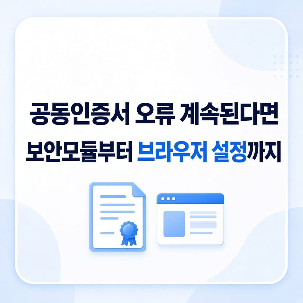 공동인증서 오류 계속된다면, 보안모듈부터 브라우저 설정까지