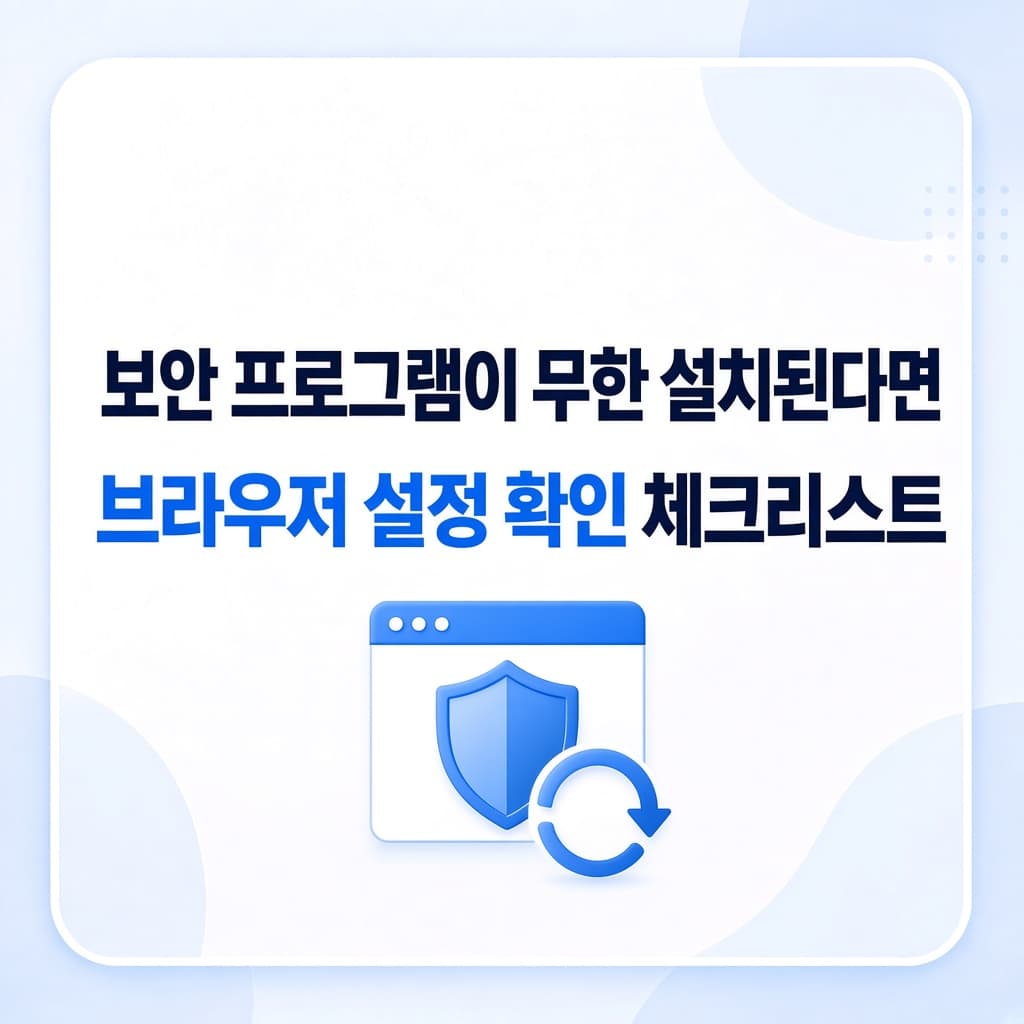 보안 프로그램이 무한 설치된다면, 브라우저 설정 확인 체크리스트