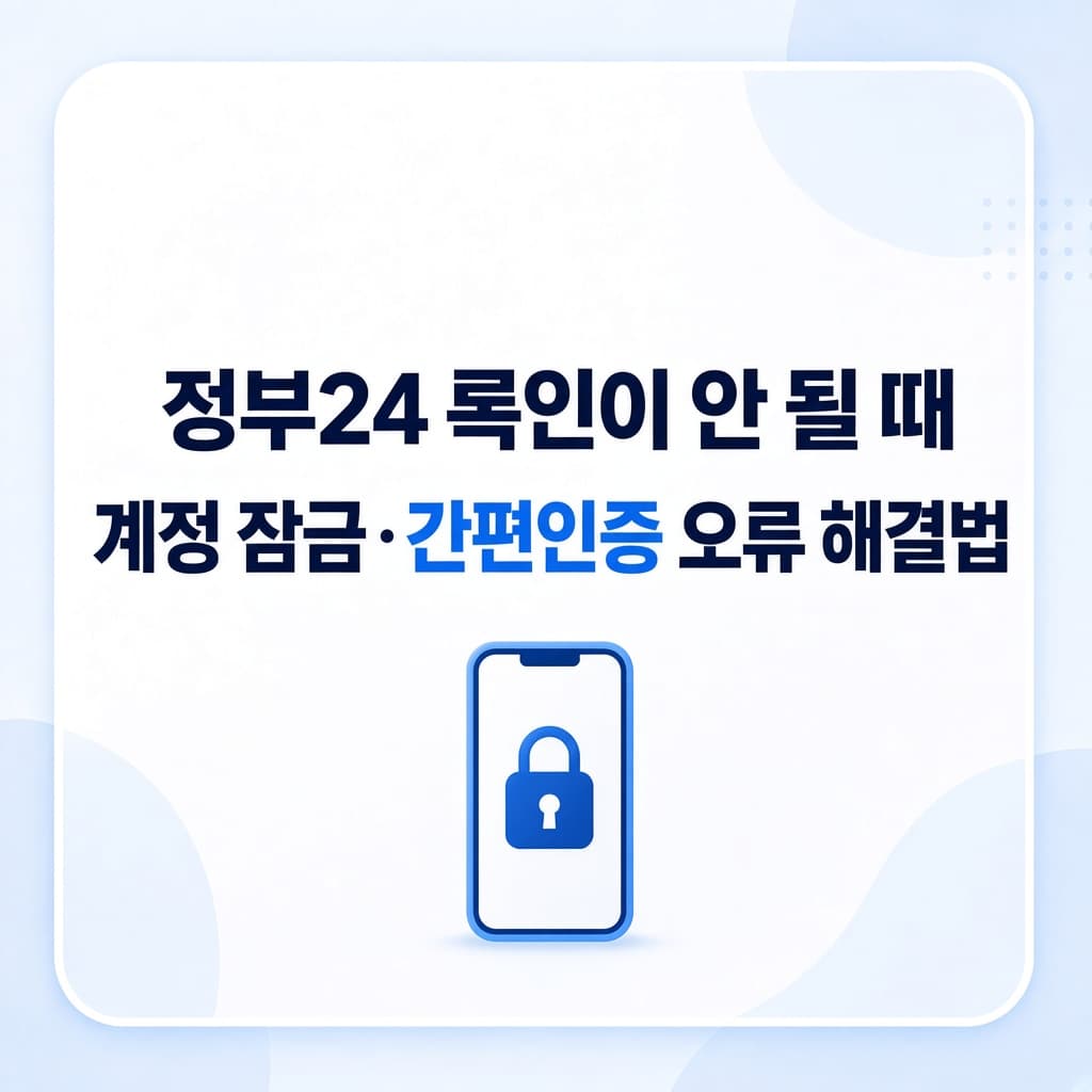 정부24 로그인이 안 될 때, 계정 잠금·간편인증 오류 해결법