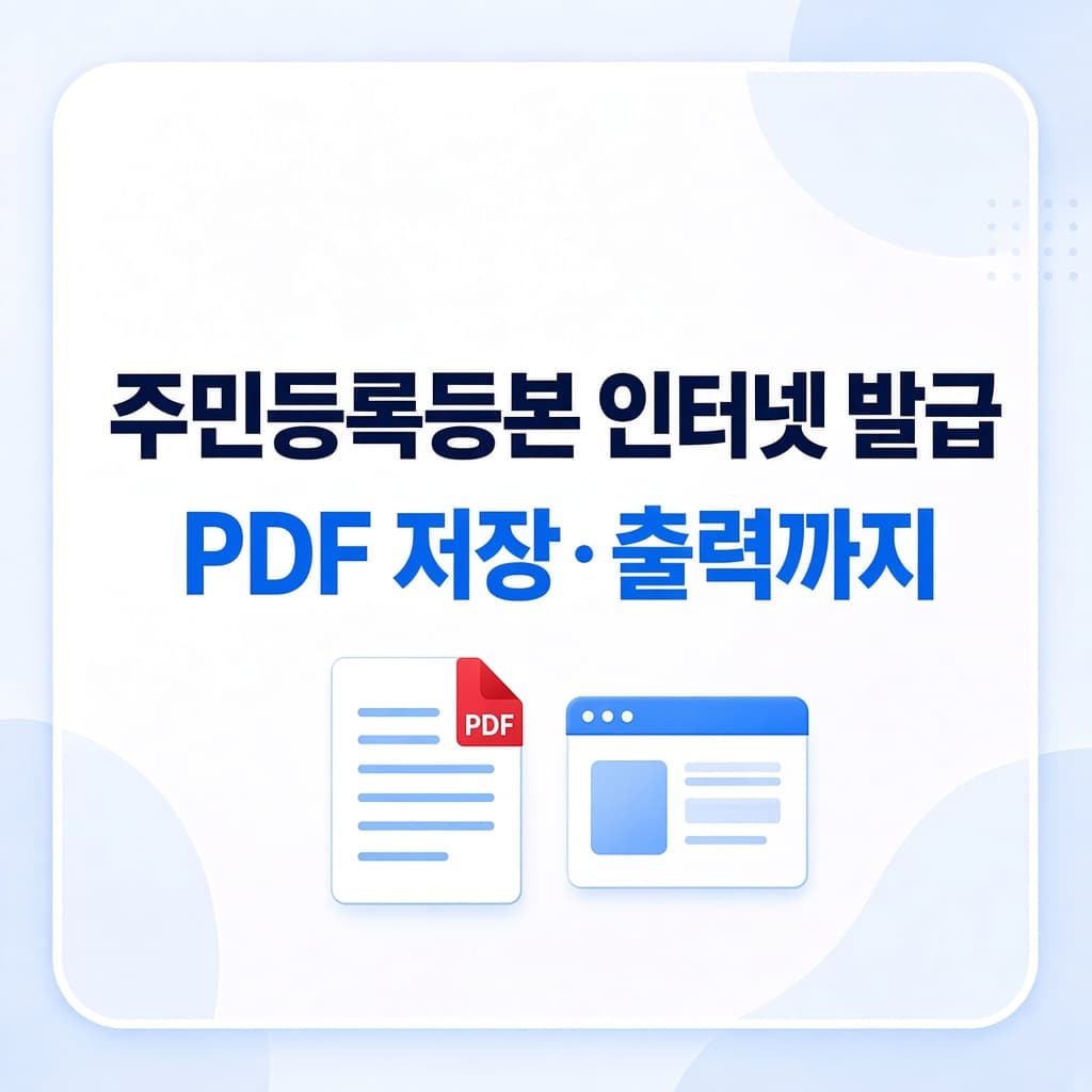 주민등록등본 인터넷 발급, PDF 저장·출력까지