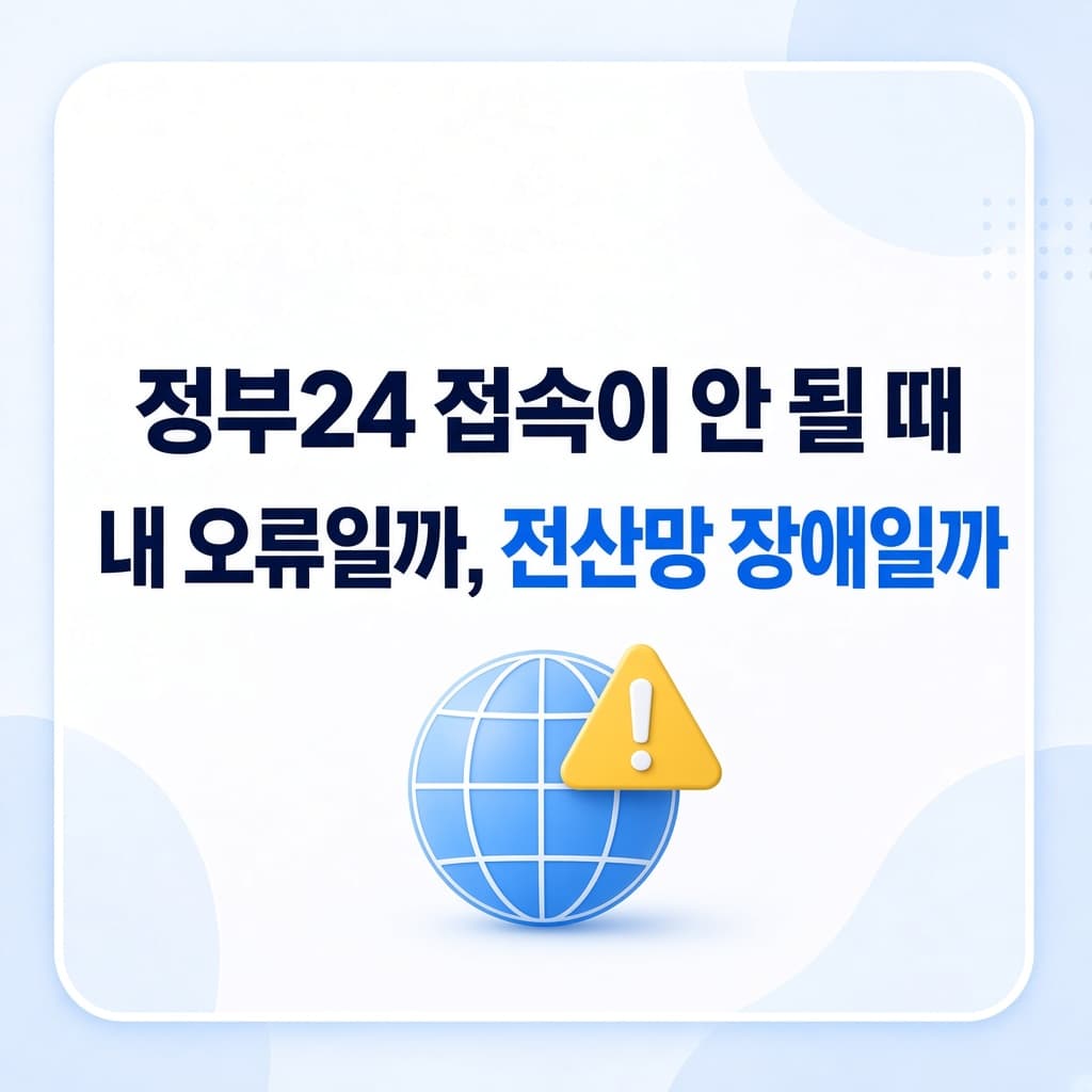 정부24 접속이 안 될 때, 내 오류일까 전산망 장애일까