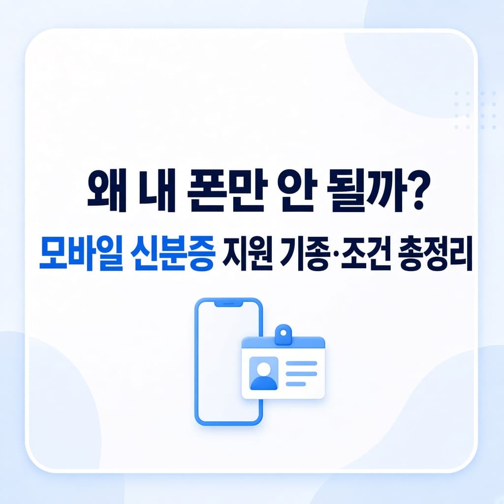 왜 내 폰만 안 될까? 모바일 신분증 지원 기종·조건 총정리