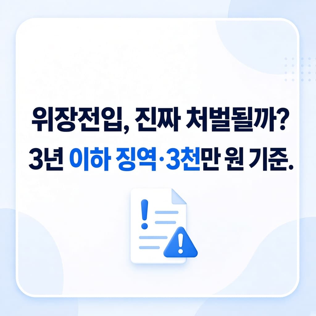 위장전입 처벌 기준 총정리, 3년 이하 징역·3천만 원 벌금