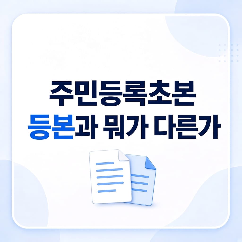주민등록초본 인터넷 발급, 등본과 뭐가 다른가